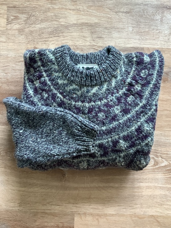 L.L. Bean Sweaters - L.L. Bean Vintage Wool Silk Fair Isle Cable Knit Sweater Large